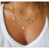 Gold  Sequins Long Star Tassel Necklace