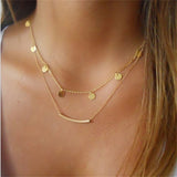 Gold  Sequins Long Star Tassel Necklace