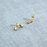Gold Star Lovely Heart Shape Stud Earrings