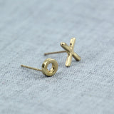 Gold Star Lovely Heart Shape Stud Earrings