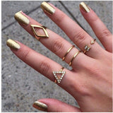 Vintage Punk Midi Rings Set