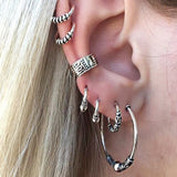 7Unids/ set Steampunk Big Stud Earrings