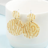 Simple Double Circle  Marble Stone Earrings