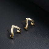 simple metal V Shape Earrings