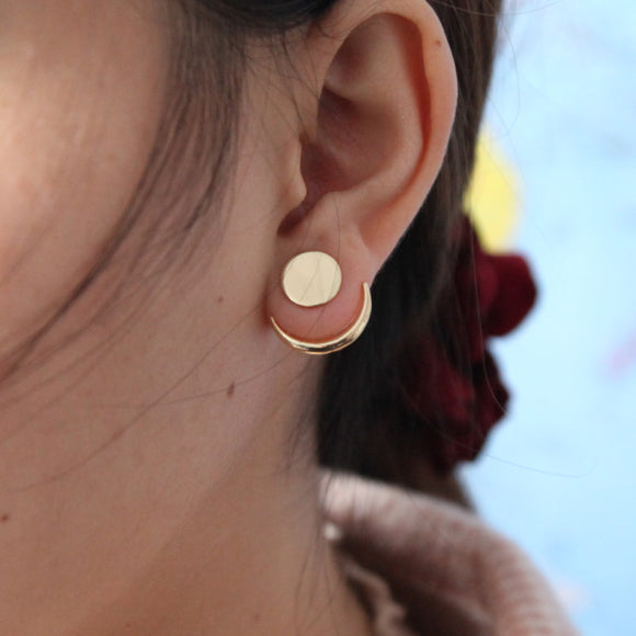 Simple sun Moon earrings