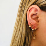 Crystal Earrings Stars The Moon Ear