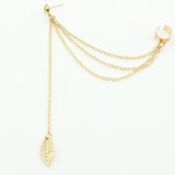 Leaf Chain Tassel Earrings