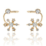 lovely gold  earrings crystal zircon Sun flower