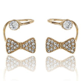 lovely gold  earrings crystal zircon Sun flower