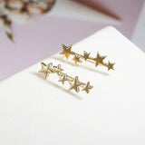 Elegant Gold color Long Tassel Star Crystal Earrings