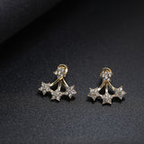 Elegant Gold color Long Tassel Star Crystal Earrings
