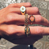 Vintage Jesus Snake Shape Animals Rings Set