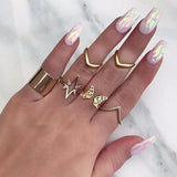 Vintage Jesus Snake Shape Animals Rings Set