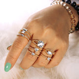 Vintage Jesus Snake Shape Animals Rings Set