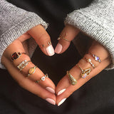 Vintage Jesus Snake Shape Animals Rings Set