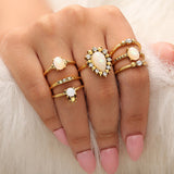 Vintage Jesus Snake Shape Animals Rings Set