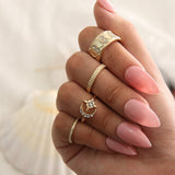 Vintage Jesus Snake Shape Animals Rings Set