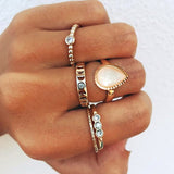 Vintage Jesus Snake Shape Animals Rings Set