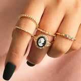 Vintage Jesus Snake Shape Animals Rings Set