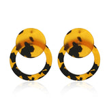 Leopard Acrylic Resin Dangle Earrings