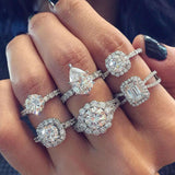 Designs New Silver Cubic Zircon Rings Set