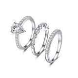 Designs New Silver Cubic Zircon Rings Set