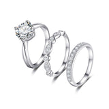 Designs New Silver Cubic Zircon Rings Set