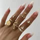 Vintage  Hearts Fatima Hands Cross Crown Fashion Rings