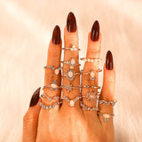Vintage  Hearts Fatima Hands Cross Crown Fashion Rings