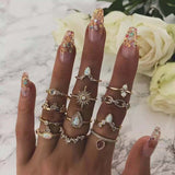 Vintage  Hearts Fatima Hands Cross Crown Fashion Rings