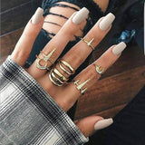 Vintage  Hearts Fatima Hands Cross Crown Fashion Rings